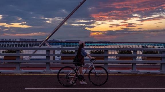 Riding at dusk