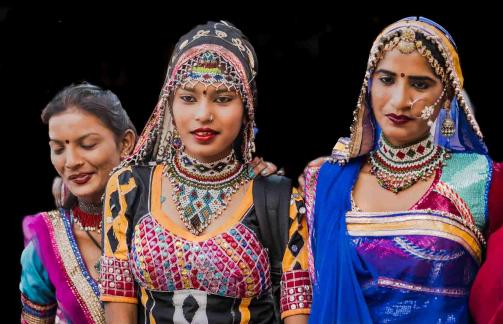 Indian Ladies In Colorful Costume