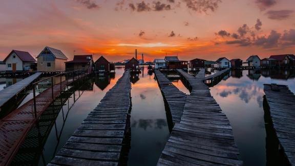 Floating Village In Hungary