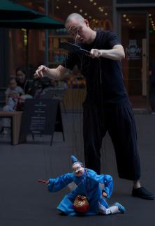 Street puppetry performance