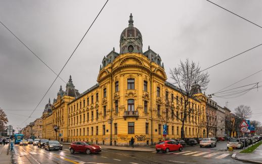 STREET VIEW IN OLD ZAGREB