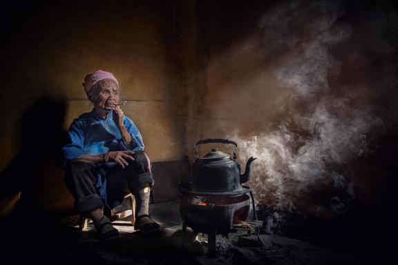 Smoking Bouyei Grandma