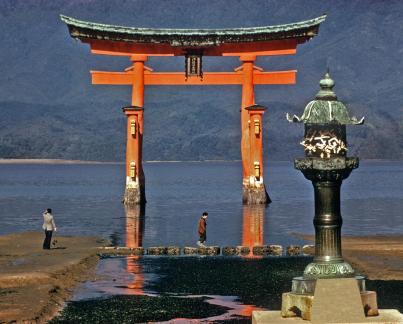 Torii in bay Itsuhushima Shrine