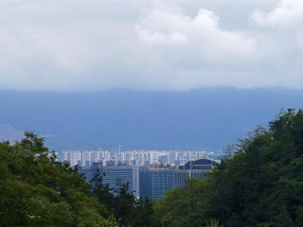 Looking into the city from afar