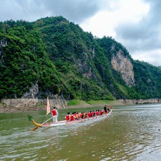 Boating in the river