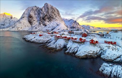 Hamnoy Village Sunrise