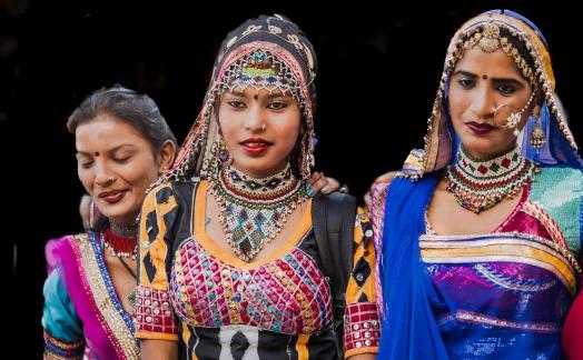 Indian Ladies In Colorful Costume