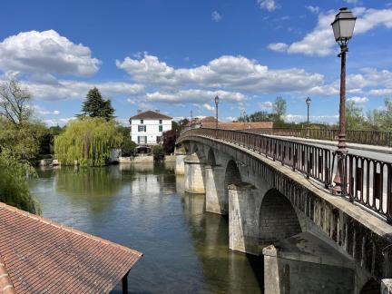 Bridge over the river in Mansle