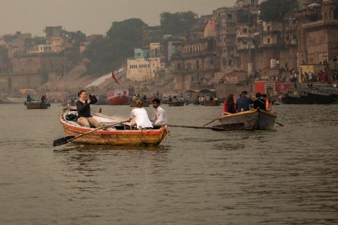 Tourists on the ganges