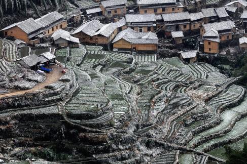 Mountain Village in Winter