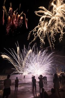 Fireworks with spectators