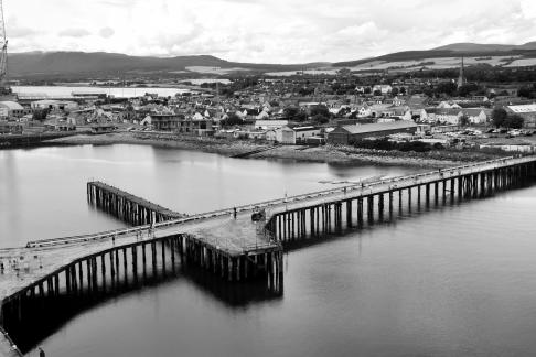 Above the bridge