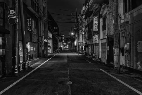 Lonely street in Tokyo