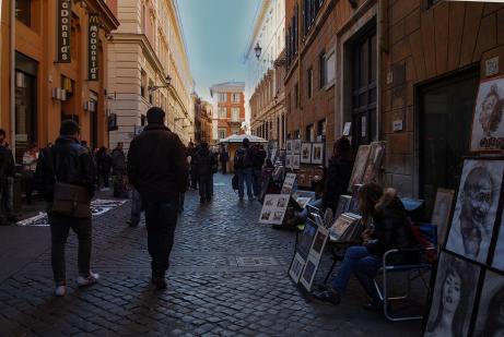 Roman Oil Painting Street