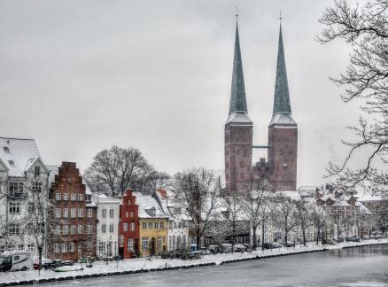 Cathedral Luebeck in wintertime