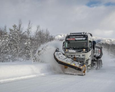 Snowplough at work Norway