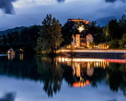 Bled night reflections