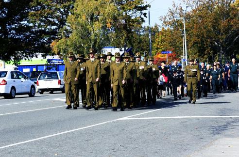 of troops march