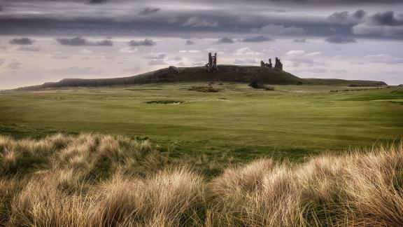 Dunstanburgh sunset grasses