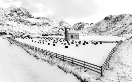 Frozen cemetery