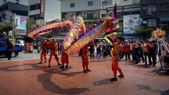 The dragon dance parade