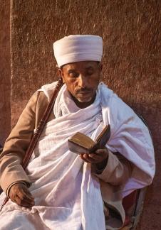 Ethiopian man in prayer