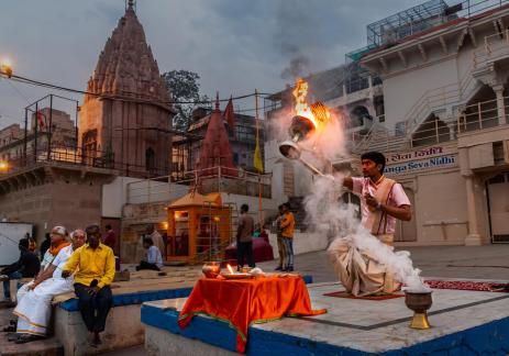 Priest Performing At Ganges 103