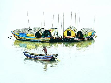 watercolor boat