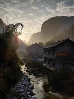 first rays of the morning sun