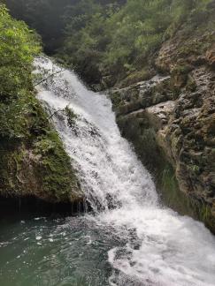 Flowing water flows straight down