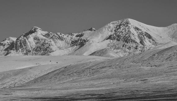 Towering snowy mountains