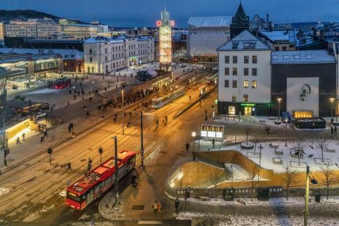 Oslo station at night