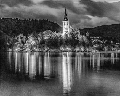 Bled Island at night