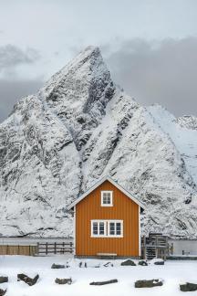 Yellow Hut In Winter