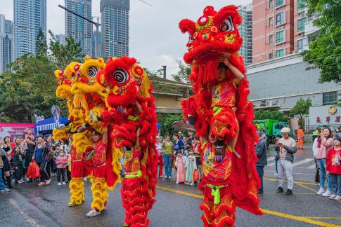 Dancing lion to welcome spring H