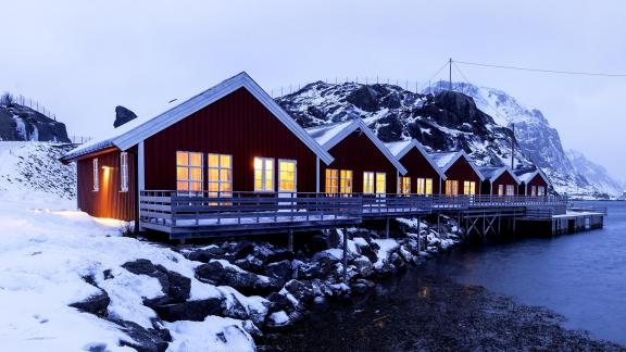 Norway Fishing Village Blue Hour