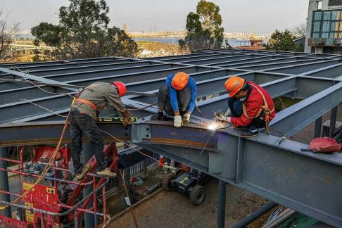 Welders busy on elevated roads