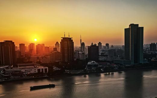 Dawn shining on the old Bund