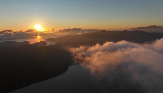 Sunrise over Songhua Lake