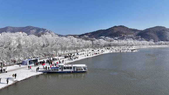 Silver rime beautiful riverbank