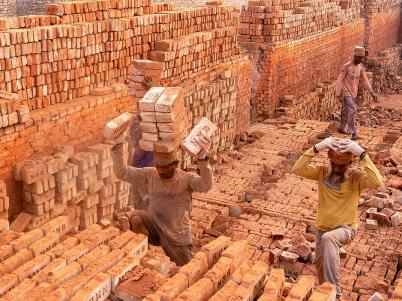 Loading bricks over head 3