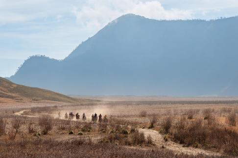 Riding the horses at Bromo