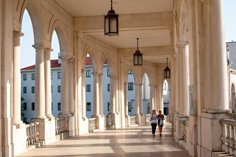 On the colonnade