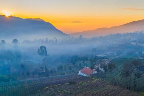 Village in Mount Bromo