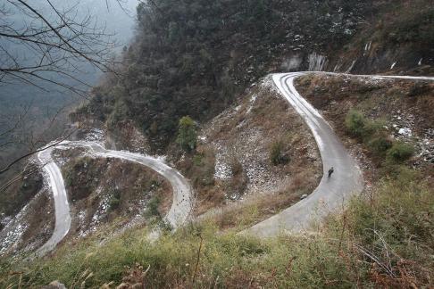 Mountain road bends